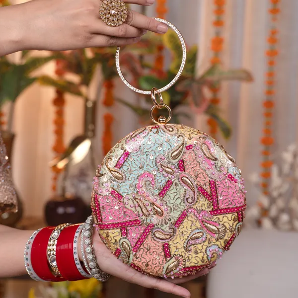 Zayra_Round_Zari_Clutch_Bag